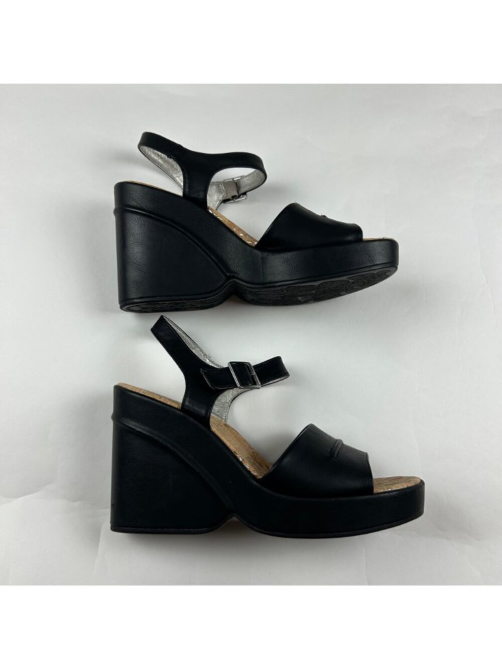 Kork's Black Bardot Ankle Strap Wedge Sandal 11 - Picture 4 of 8